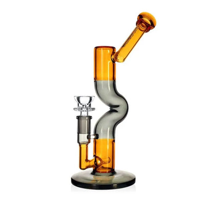 Phoenix Star: 9.5" Zong Bubbler Bong With Inline Peculator - (HF112)