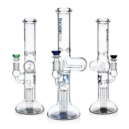 Phoenix Star: 13.8" Dual Percolator Glass Beaker Bong - (HF210)