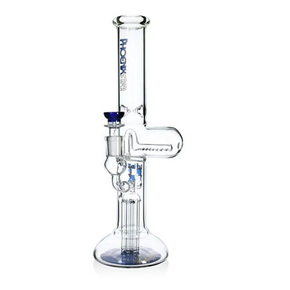Phoenix Star: 13.8" Dual Percolator Glass Beaker Bong - (HF210)
