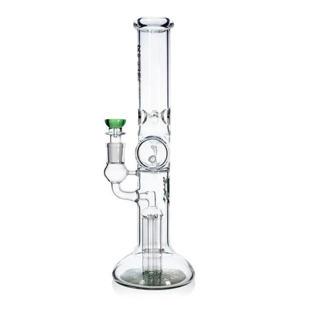 Phoenix Star: 13.8" Dual Percolator Glass Beaker Bong - (HF210)