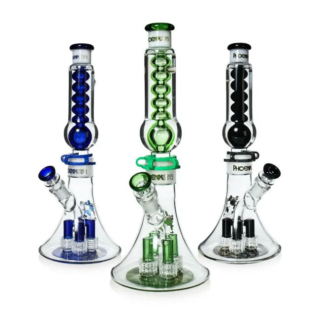 Phoenix Star: Freezable Glycerine Bong With 4 Showerhead Percolators - (HF509)