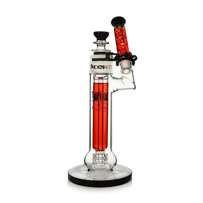 Phoenix Star: 11" Freezable Glycerine Bubbler Bong With Matrix Percolator - (HF510)
