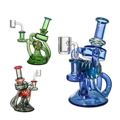 Phoenix Star: 6.8" Recycler Dab Rig With Quartz Banger (HF603)