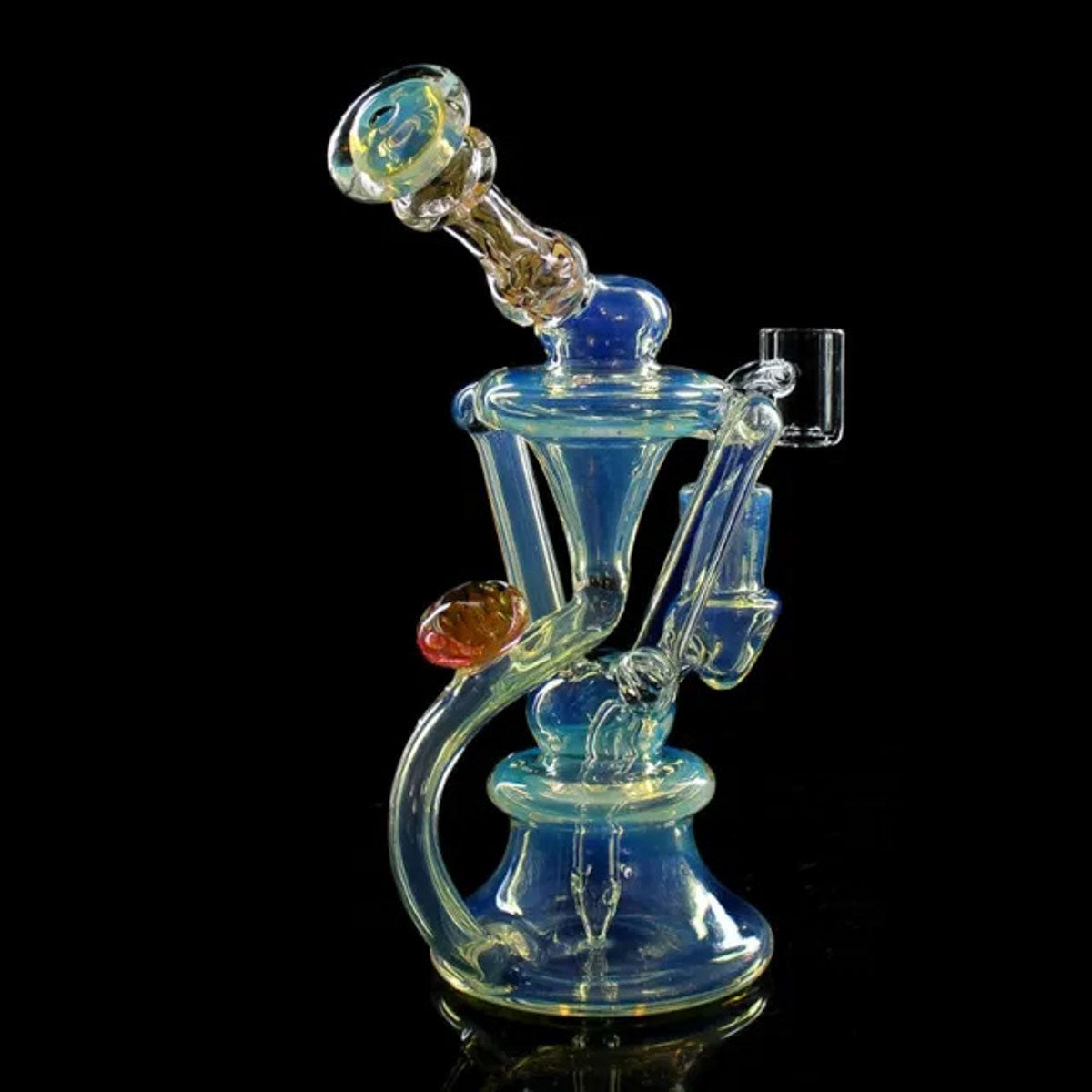 Phoenix Star: 7.5" Glass Recycler Dab Rig With Quartz Banger - (HF609)