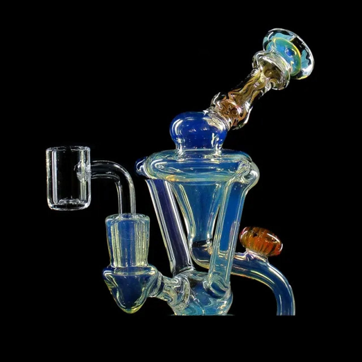 Phoenix Star: 7.5" Glass Recycler Dab Rig With Quartz Banger - (HF609)