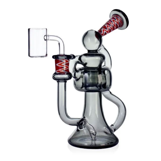 Phoenix Star Red Black Glass Recycler Dab Rig Kit