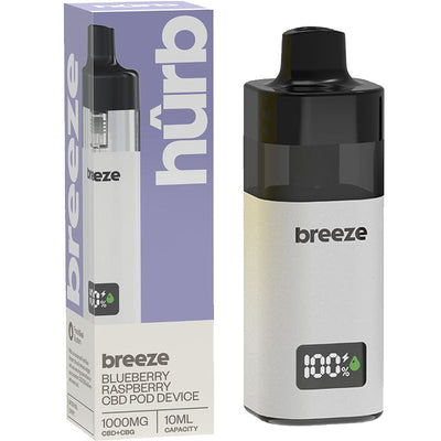 Hûrb Breeze CBD Pod Device CBD+CBG 1000mg 10ml - Blueberry Raspberry