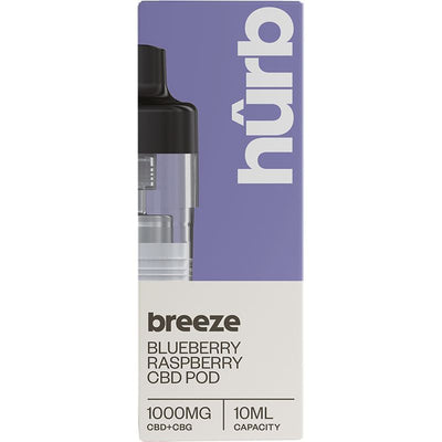 Hûrb Breeze CBD Refill Pod CBD+CBG 1000mg 10ml - Blueberry Raspberry