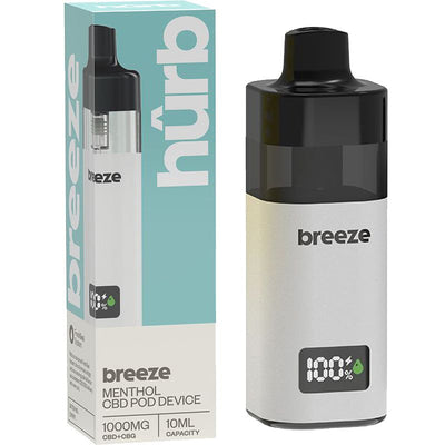 Hûrb Breeze CBD Pod Device CBD+CBG 1000mg 10ml - Menthol