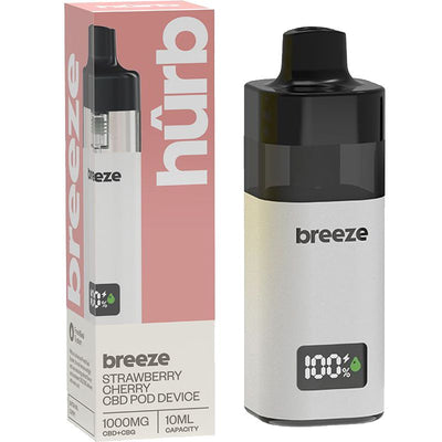 Hûrb Breeze CBD Pod Device CBD+CBG 1000mg 10ml - Strawberry Cherry