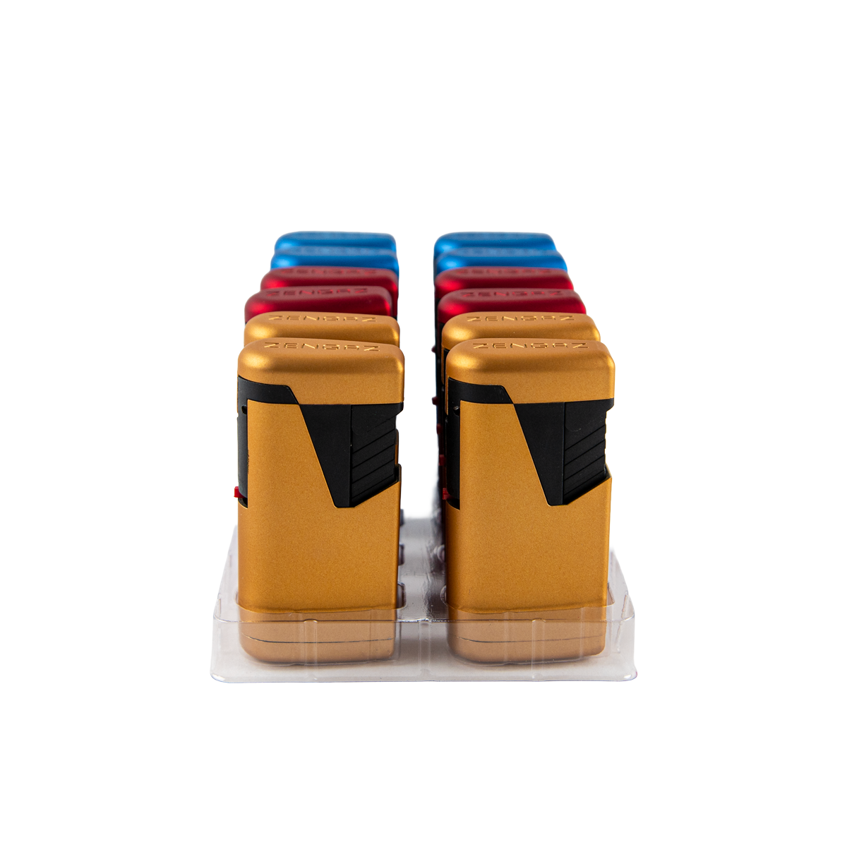 Zengaz Zl-9 Metallic Icy Twin Jet Lighters (12 Pack)