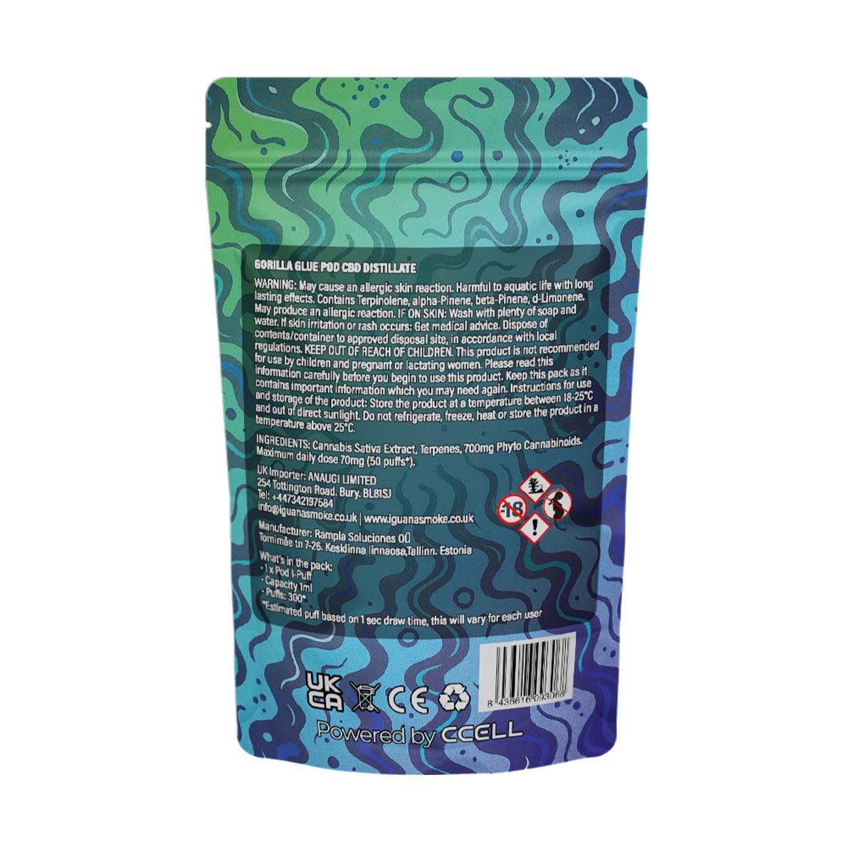 Iguana Smoke I-Puff Replacement Pod: Gorilla Glue - 700mg (Single Piece)