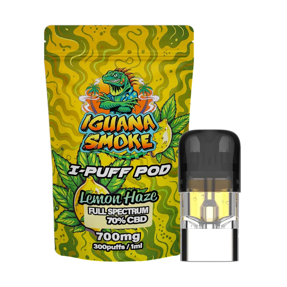 Iguana Smoke I-Puff Replacement Pod: Lemon Haze - 700mg (Single Piece)
