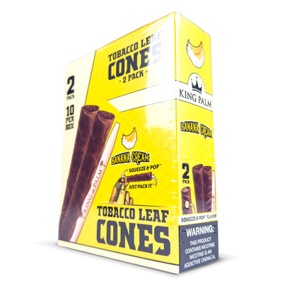 King Palm Flavoured Squeeze & Pop Tobacco Leaf Cones - Banana Cream (10pcs)