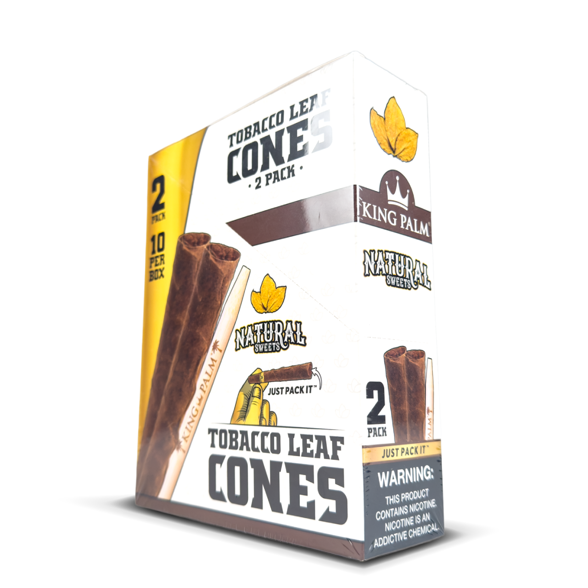 King Palm Flavoured Squeeze & Pop Tobacco Leaf Cones - Natural Sweets (10pcs)