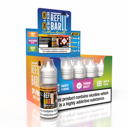 Refill Bar Salts Lemon Peach Passionfruit Ice 10ml 50vg - (Pack Of 20)