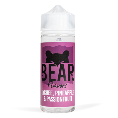 BEAR 100ml E-Liquid Shortfills - Lychee, Pineapple & Passionfruit