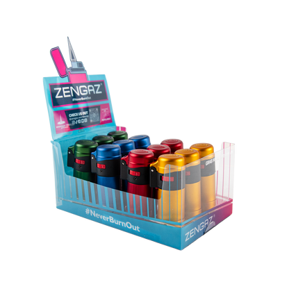 Zengaz Zl-1 Metallic Flame Jet Lighters (12 Pack)