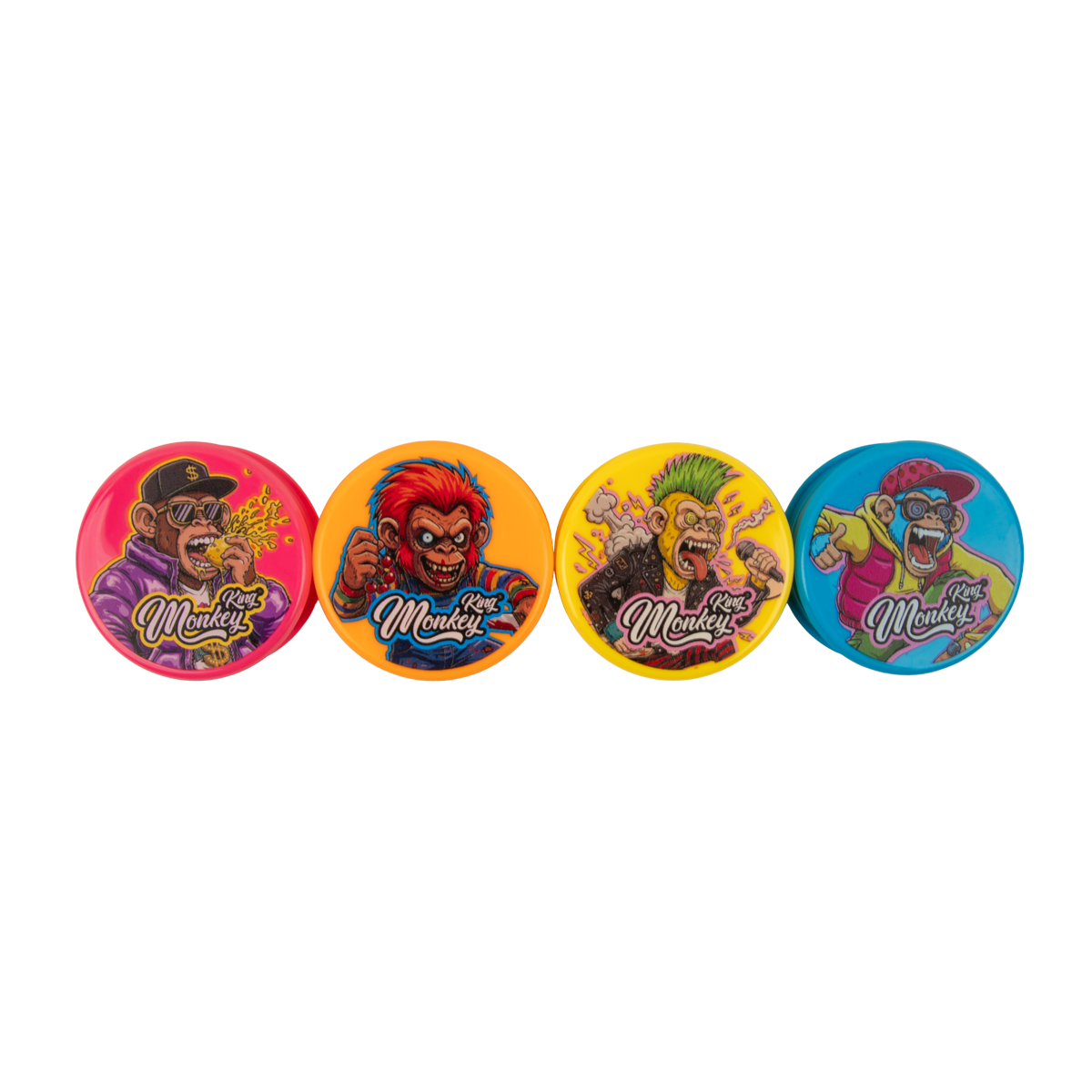 Monkey King Acrylic 3 Part Grinders - (12 Pack)