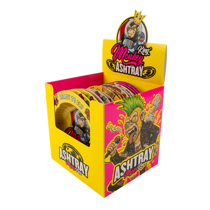 Monkey King Assorted Metal Ashtrays - (15 Pack)