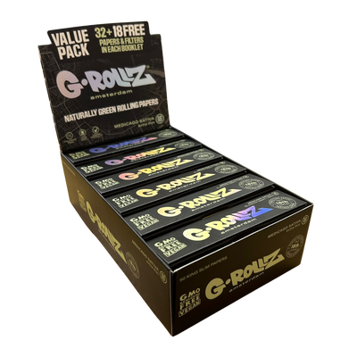 G-Rollz Medicago Sativa Extra Thin Papers, Filters & Wooden Poker Value Pack (24pcs)