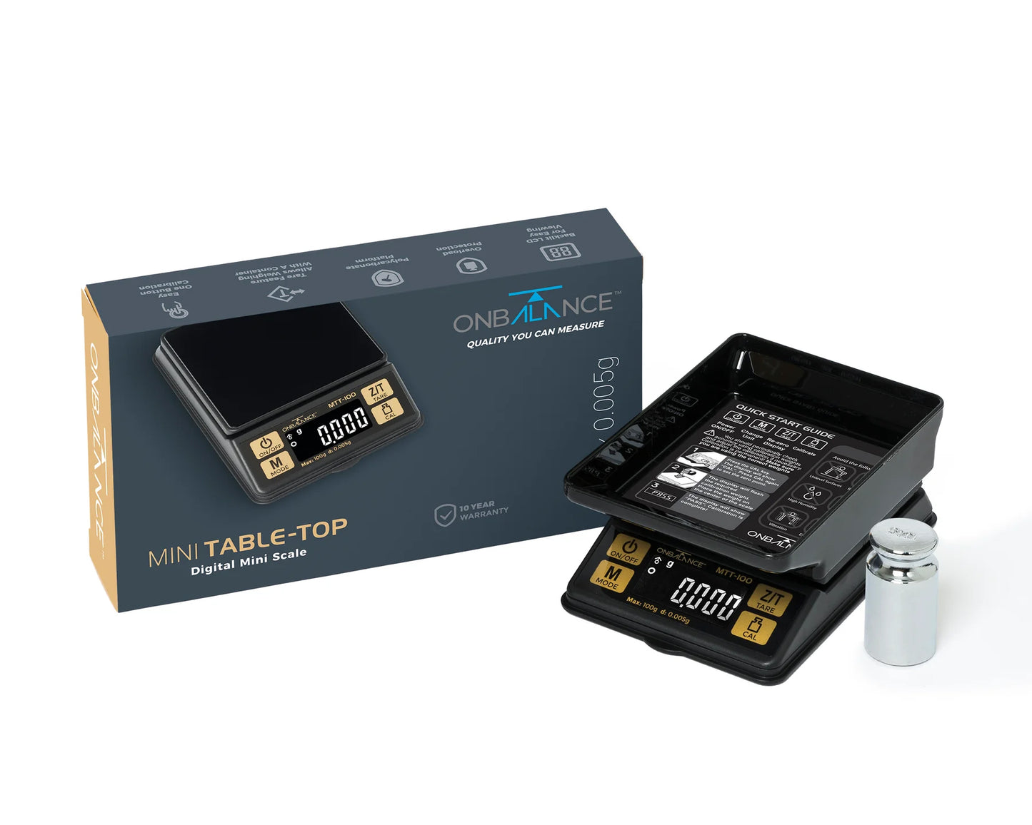 On Balance Mini Table-Top MTT-100 Digital Scales (100g x 0.005g)