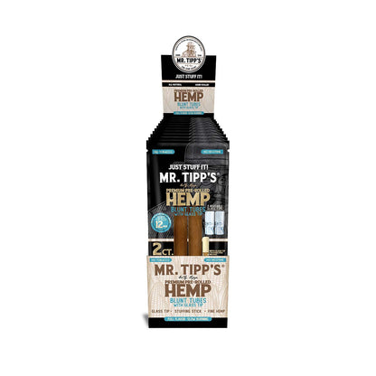 Mr Tipp's Pre-Rolled Hemp Blunt Tubes: Glass Tip 12mm - 2 Tubes