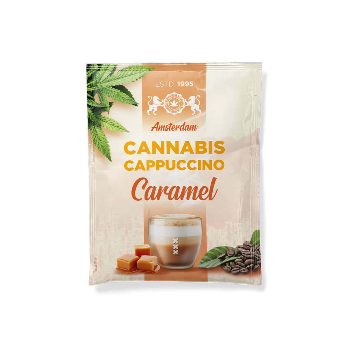 Multitrance Cannabis Coffee Instant Cappuccino: Caramel - 10mg (10 Sachets)