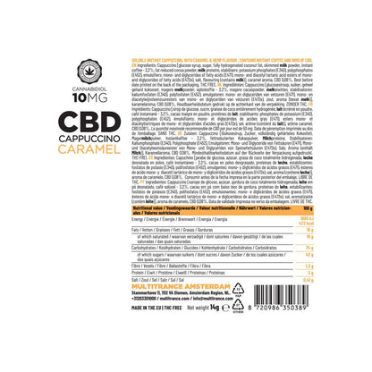Multitrance Hemp CBD Coffee Instant Cappuccino: Caramel - 10mg (10 Sachets)