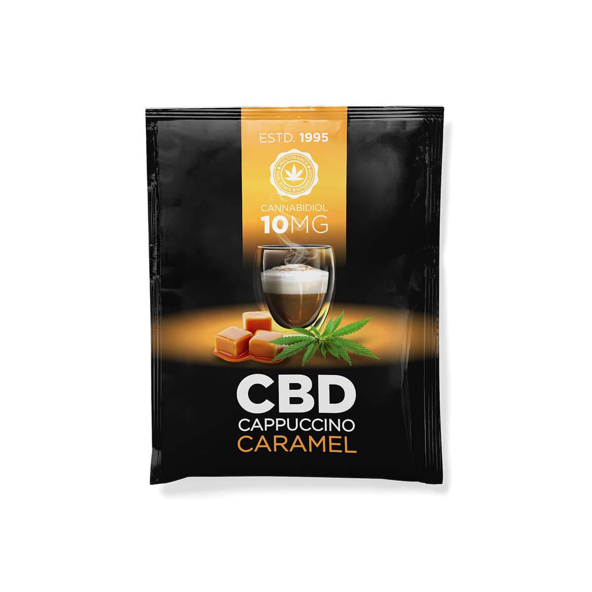 Multitrance Hemp CBD Coffee Instant Cappuccino: Caramel - 10mg (10 Sachets)
