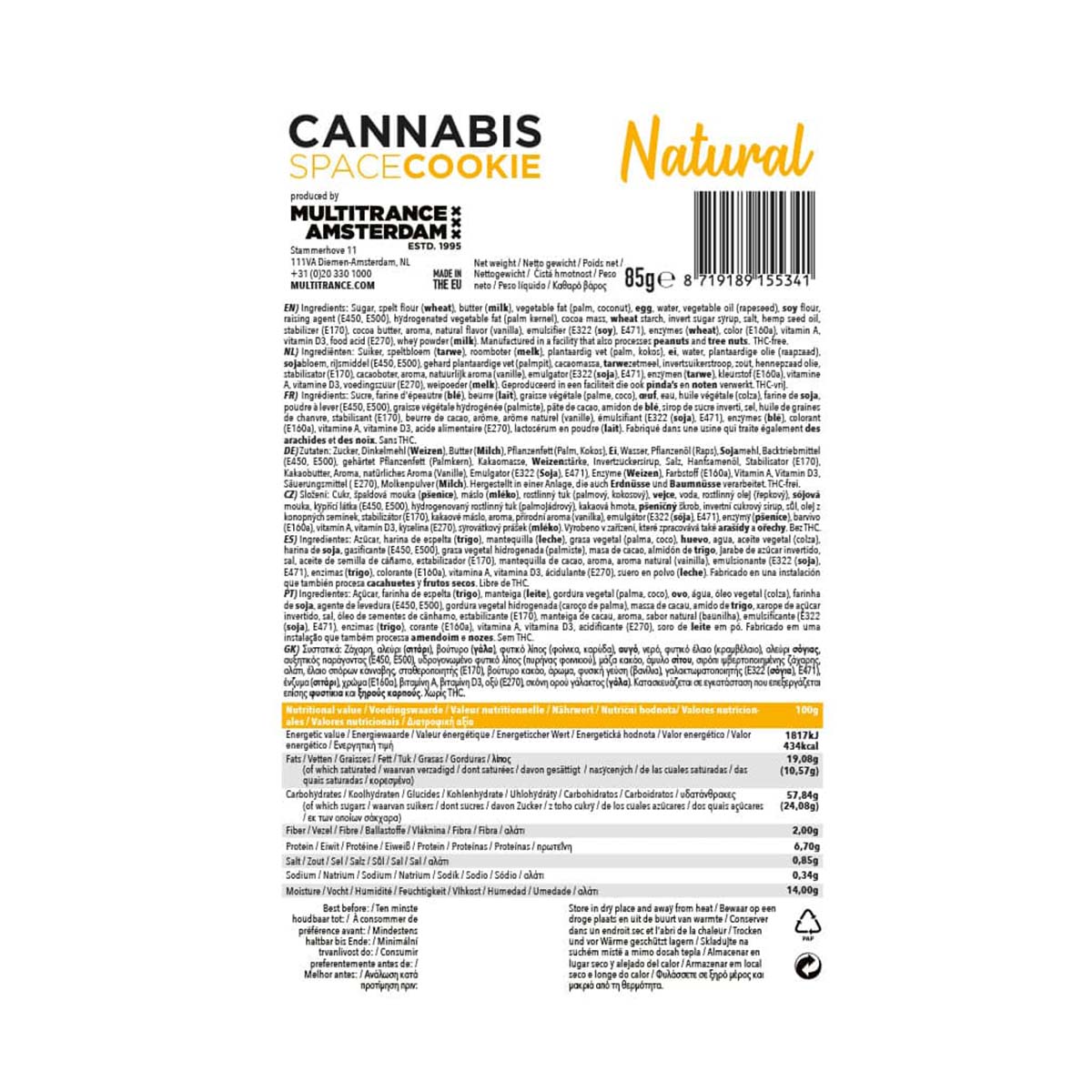 Multitrance Cannabis Space Cookie - Natural