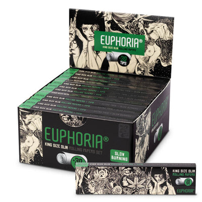 Euphoria King Size Slim Rolling Papers + Filters - Mystical (Full Box)