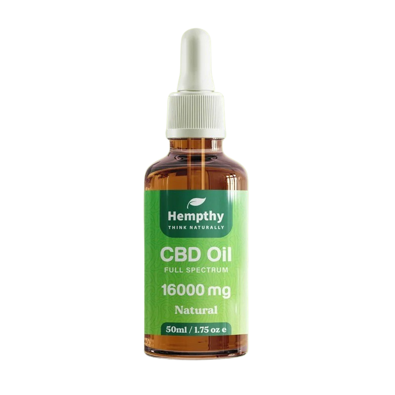 Hempthy Full Spectrum High Strength CBD Tincture Oil 16,000mg 50ml - Natural
