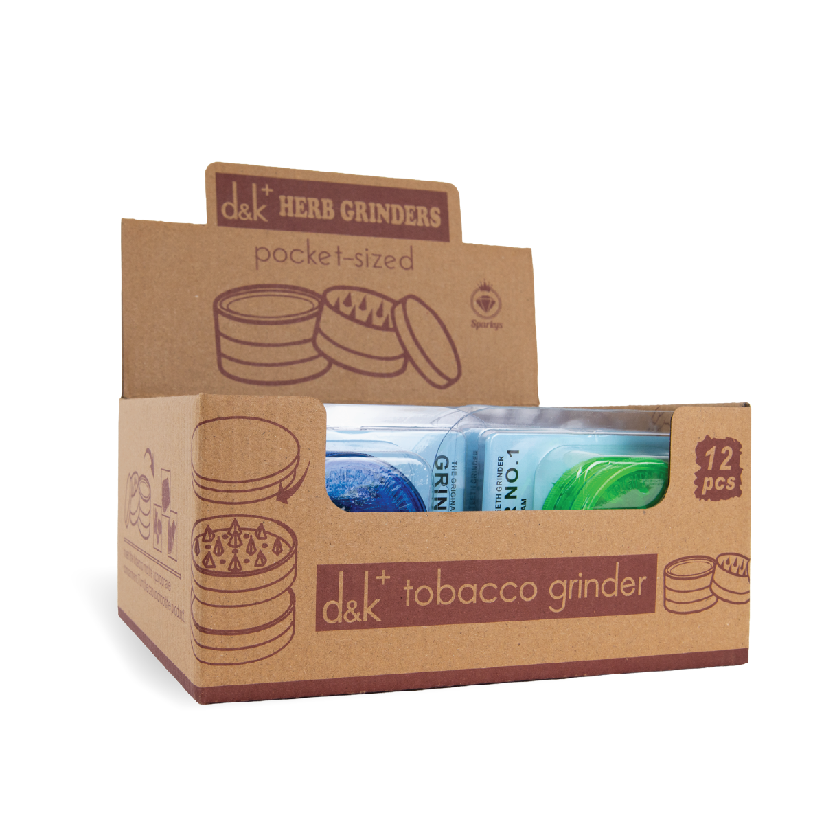 Shark Teeth Magnetic No.1 Plastic Grinder: Assorted Colours - Large (12 Pack)