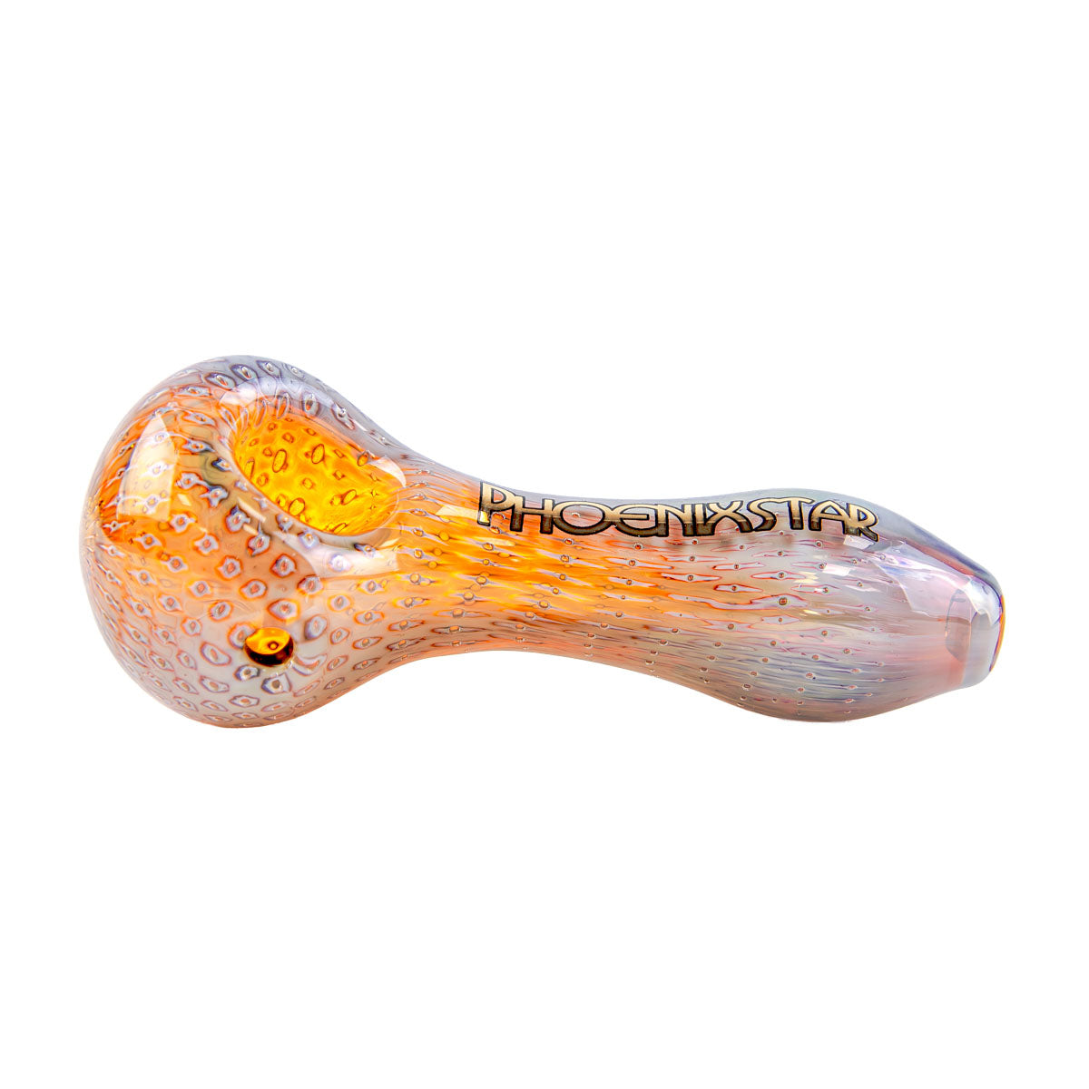 Phoenix Star: 4" Silver Fumed Bubble Trap Hand Pipe