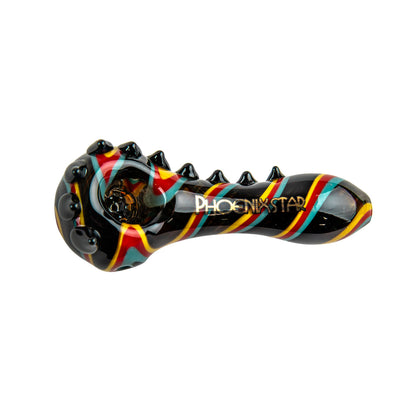 Phoenix Star: 4" 5 Hole Screen Glass Hand Pipe - (PGP104)