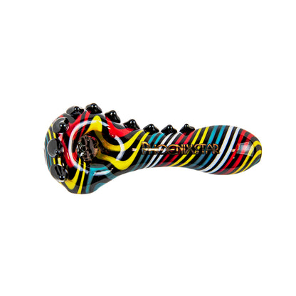 Phoenix Star: 4" 5 Hole Screen Glass Hand Pipe - (PGP104)