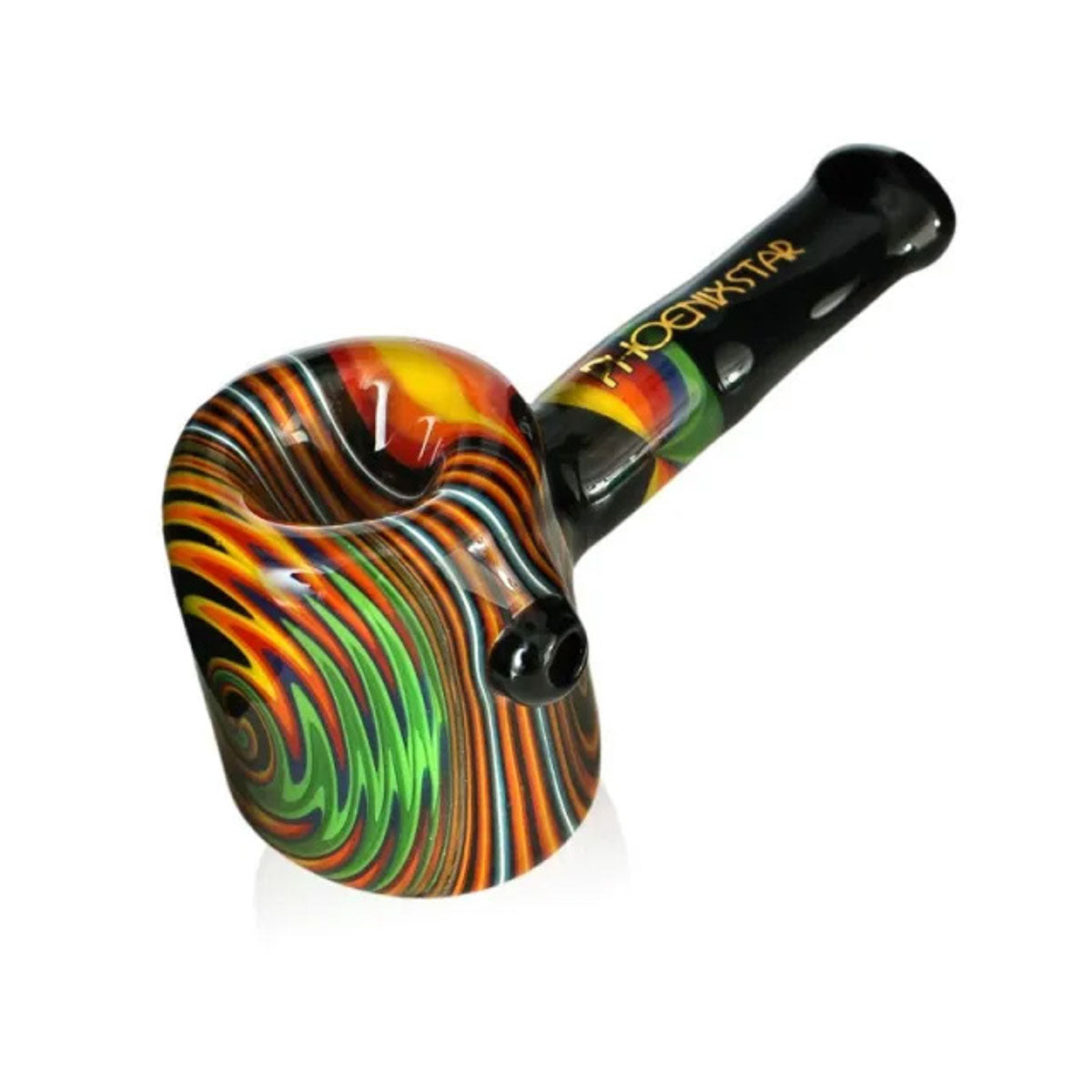 Phoenix Star: 4.3" Wig Wag Hammer Glass Hand Pipe - (PGP121)
