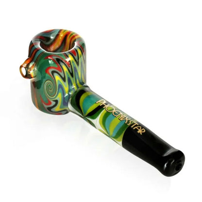 Phoenix Star: 5.2" Wig Wag Hammer Glass Hand Pipe - (PGP122)