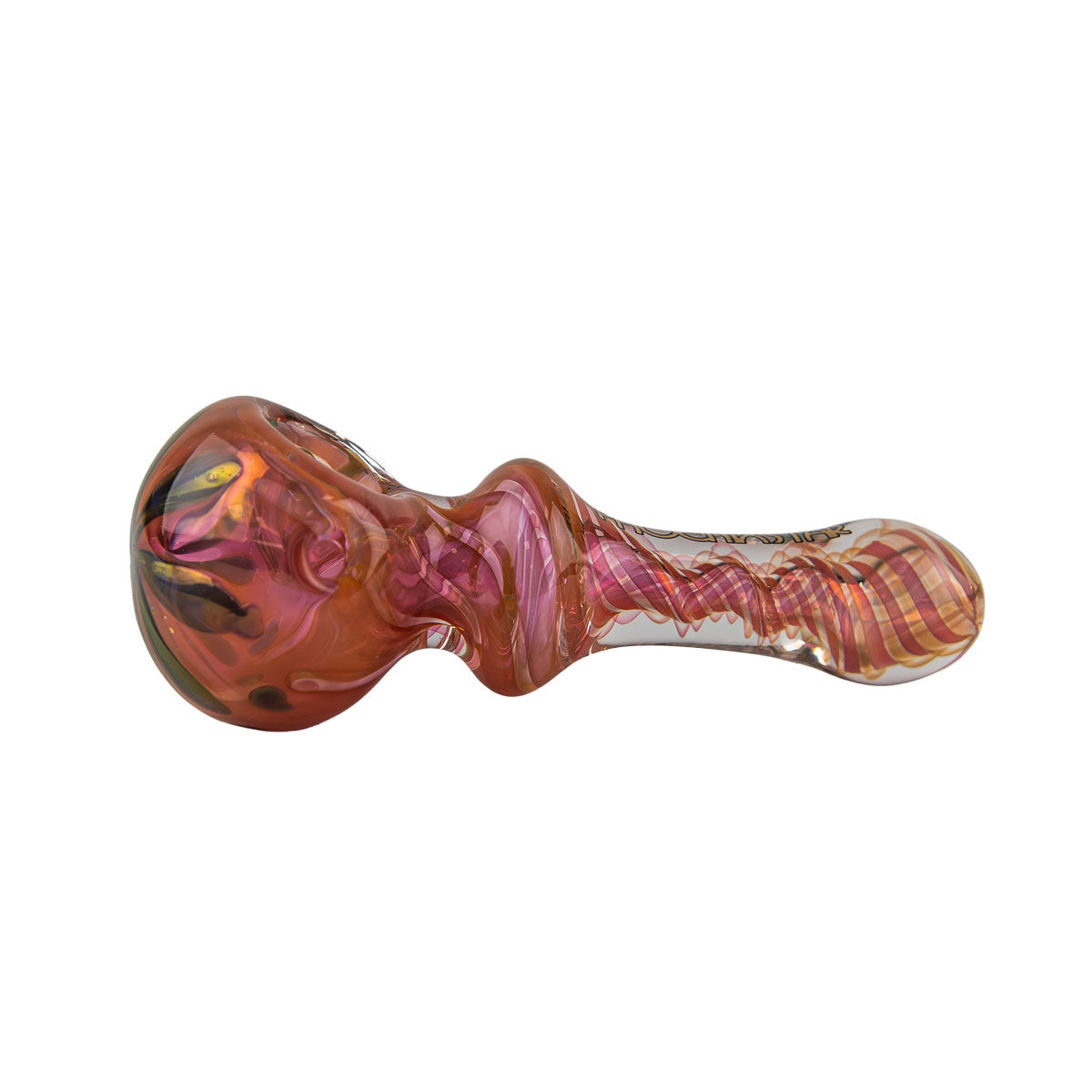 Phoenix Star: 4.3" Twisted Colour Glass Hand Pipe - (PGP29)