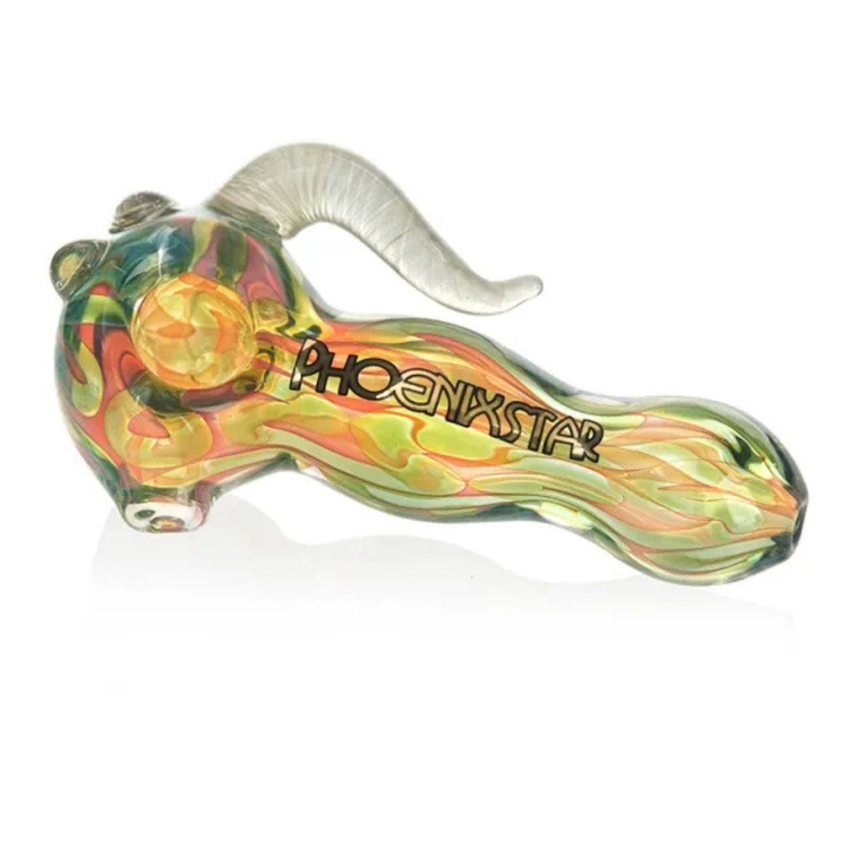 Phoenix Star: 4" Silver Fumed Glass Heady Spoon Hand Pipe - (PGP43)