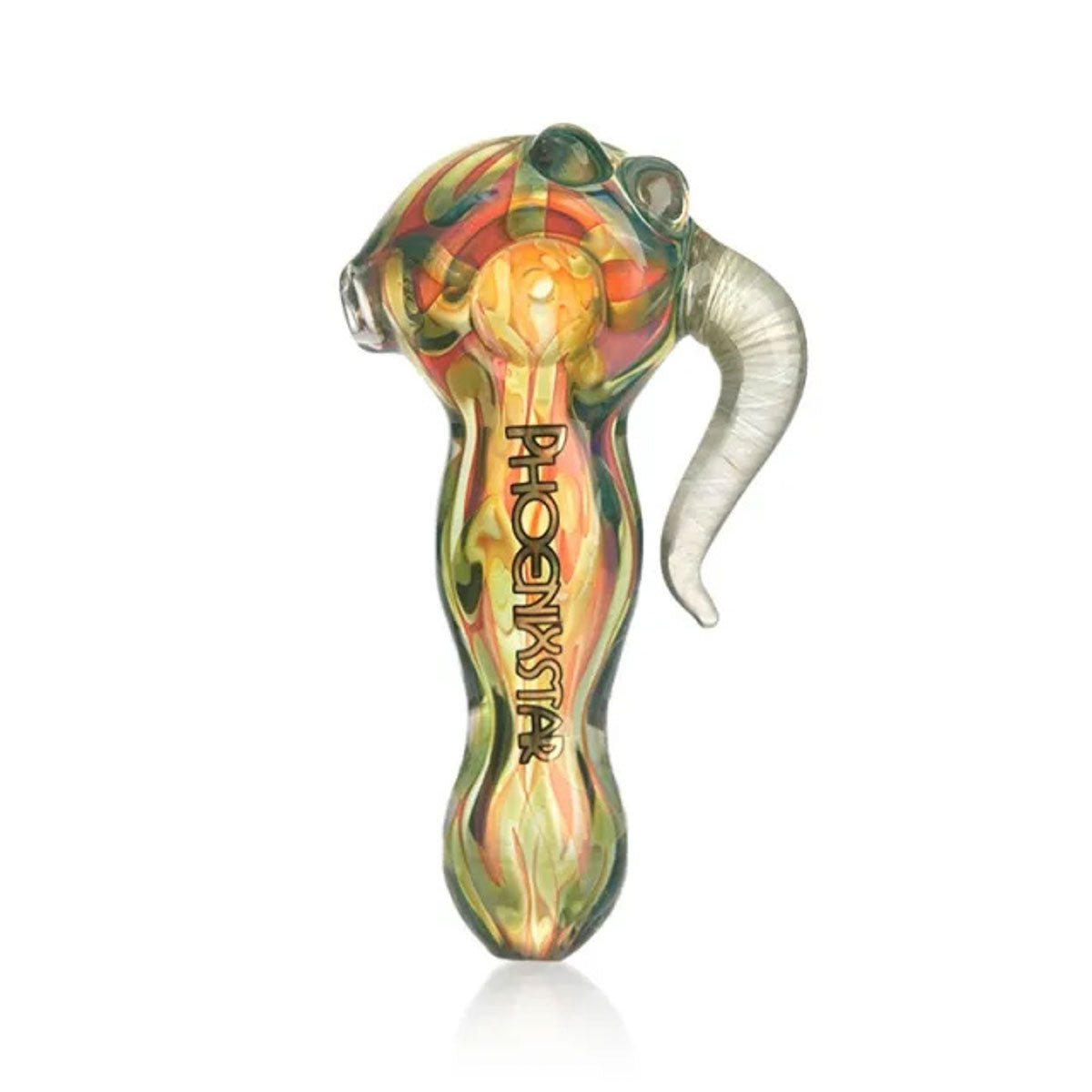 Phoenix Star: 4" Silver Fumed Glass Heady Spoon Hand Pipe - (PGP43)