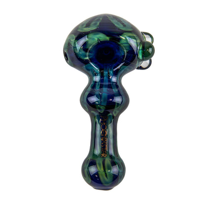 Phoenix Star: Green Blue 4" Glass Hand Pipe - (PGP72)