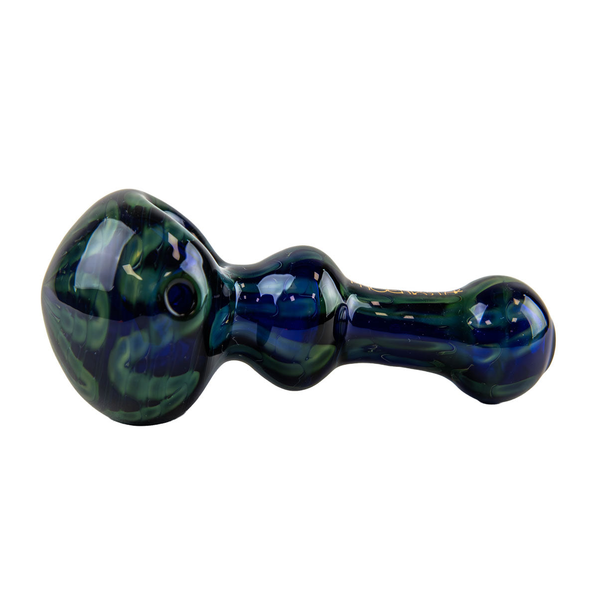 Phoenix Star: Green Blue 4" Glass Hand Pipe - (PGP72)