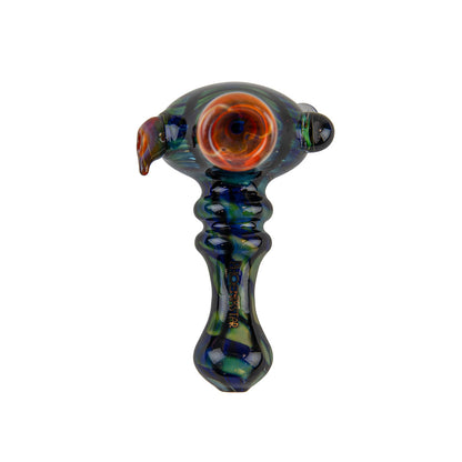 Phoenix Star: Green Blue Glass Hand Pipe - (PGP73)