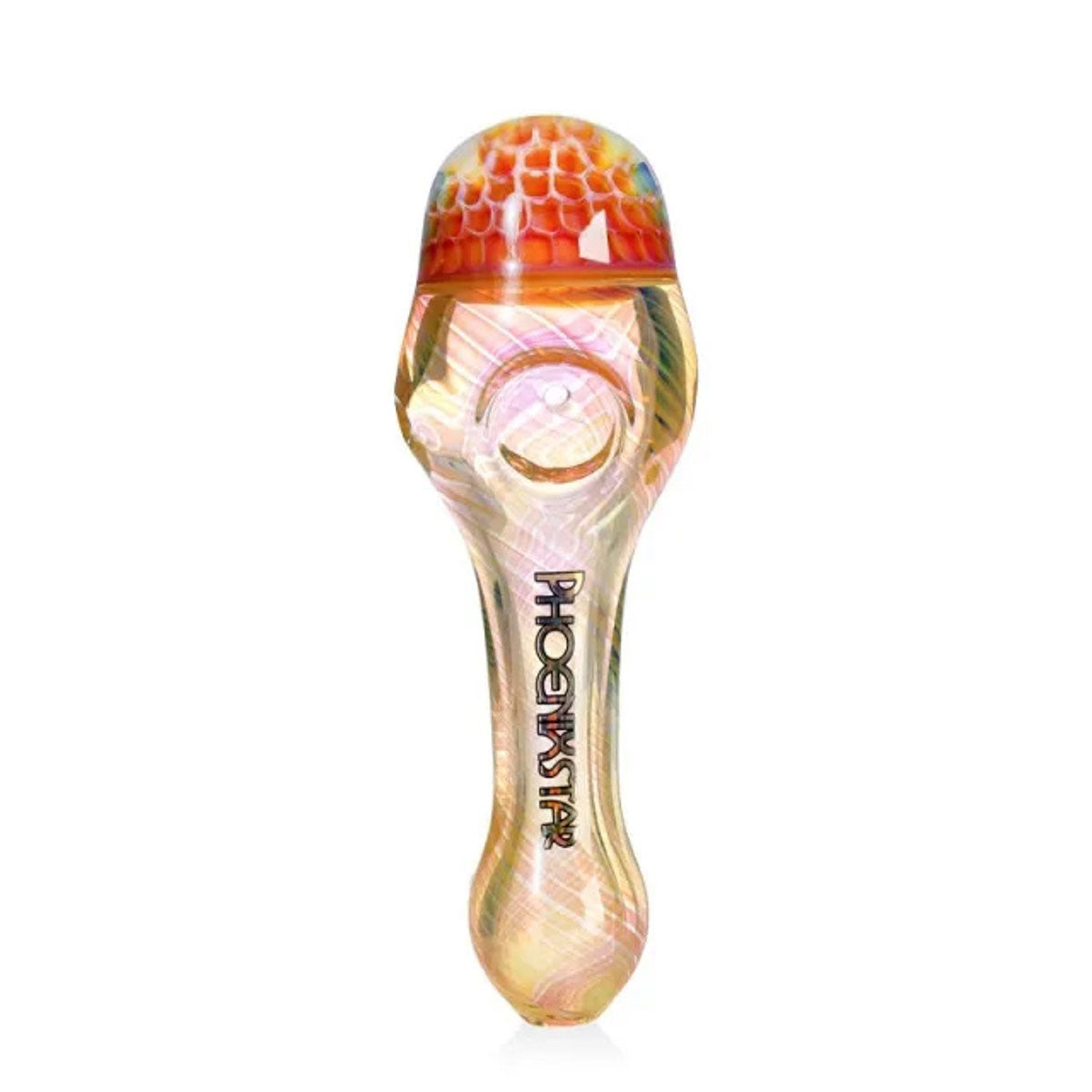 Phoenix Star: 4.5" Honeycomb Frit Glass Spoon Hand Pipe - (PGP96)