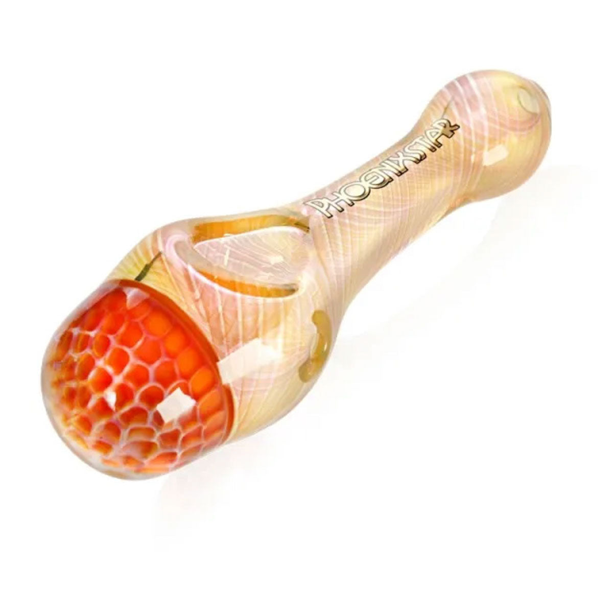 Phoenix Star: 4.5" Honeycomb Frit Glass Spoon Hand Pipe - (PGP96)