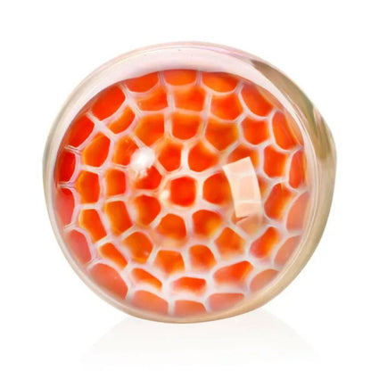 Phoenix Star: 4.5" Honeycomb Frit Glass Spoon Hand Pipe - (PGP96)