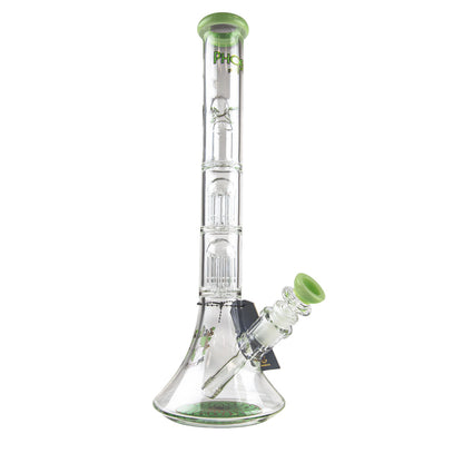 Phoenix Star: 14" Dual 6 Arm Percolator Glass Bong - (PHX10)
