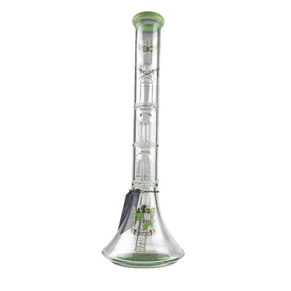 Phoenix Star: 14" Dual 6 Arm Percolator Glass Bong - (PHX10)